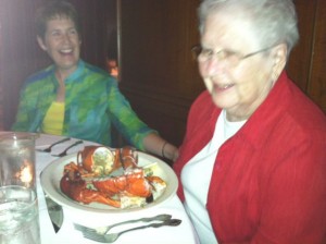 Mom's lobster dinner