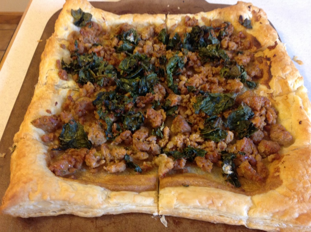 kale and sausage tart