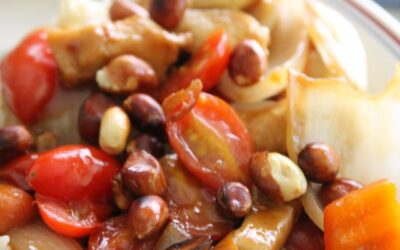 Peanut Chicken with Cherry Tomatoes
