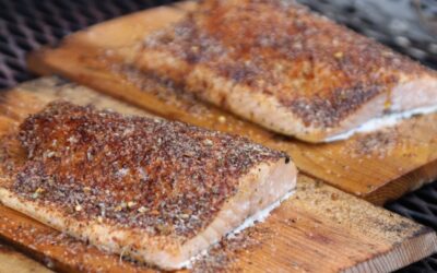 Cedar Plank Grilled Spicy Salmon