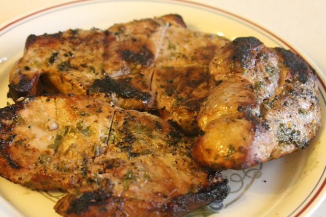 Grilled Pork with Cilantro and Lime Marinade