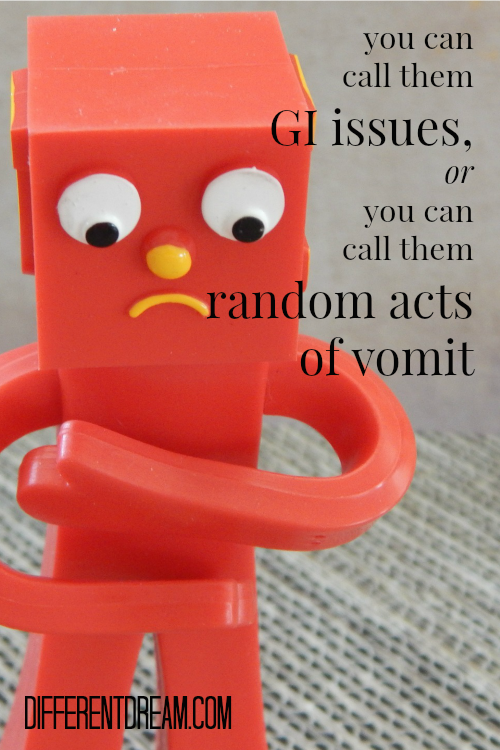 Different Dream blogger April Brownlee explains how to deal with random acts of vomit, a common occurrence for many parents of kids with special needs.